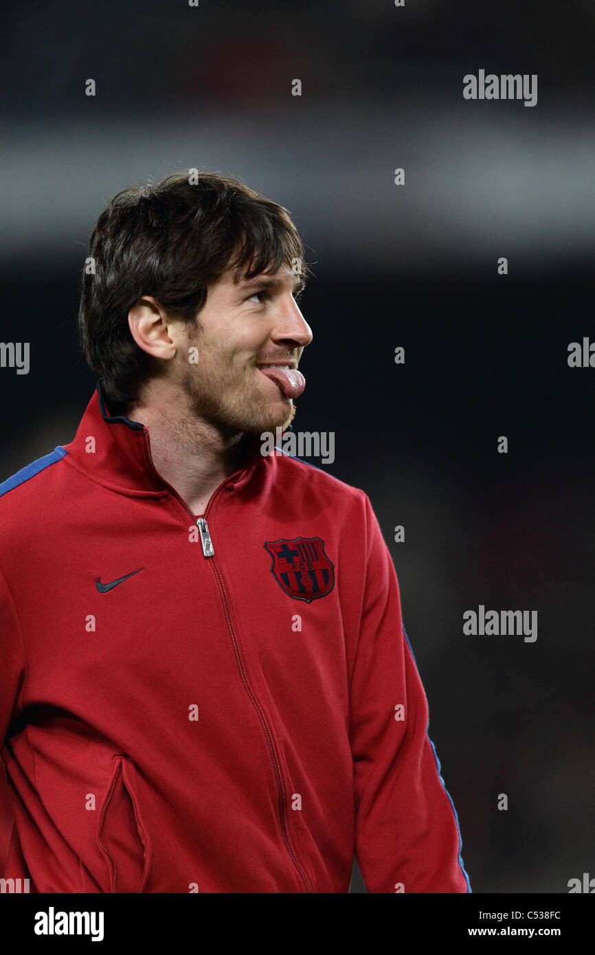 Lionel Messi spielt bei "Liga Espanola" Match zwischen FC Barcelona 1: 0-Real Zaragoza. Stockfoto