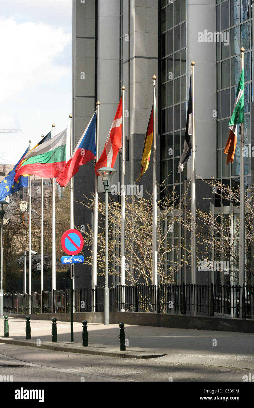 Hauptsitz der Europäischen Union in Brüssel, Belgien. Stockfoto