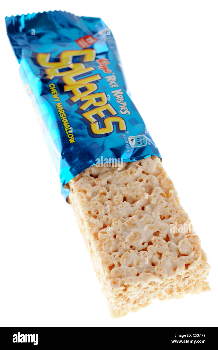 Kelloggs Rice Krispies Squares zäh Marshmallow Müsliriegel Stockfoto