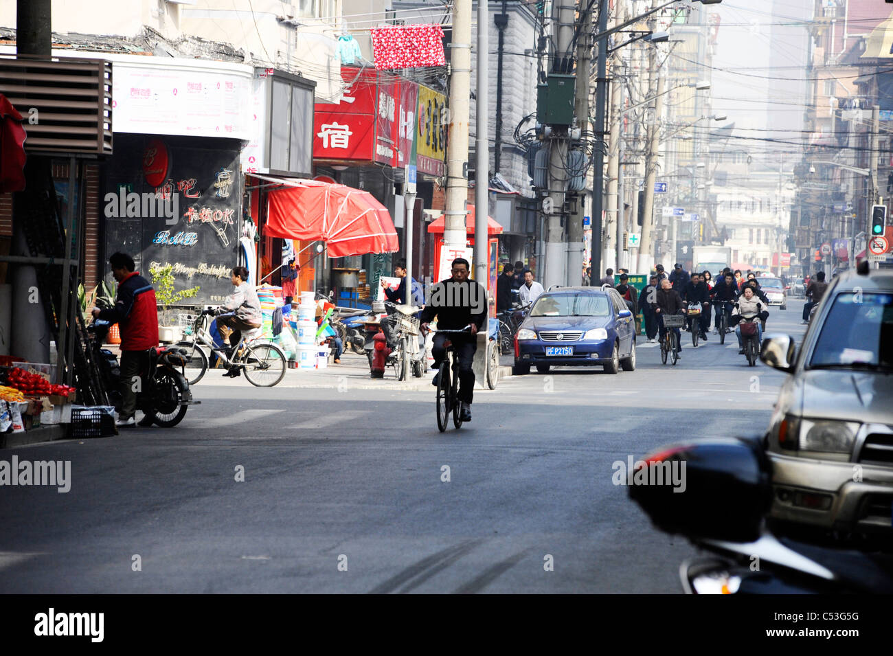 Eine Straße Szene des alten Shanghai Stockfoto