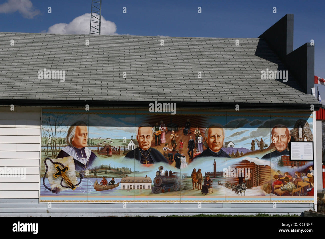 Wandbilder bei rechts-, Alberta, Kanada Kunst Malerei Wand Dekorationen künstlerisch kreative phantasievolle arty erfinderisch Stockfoto