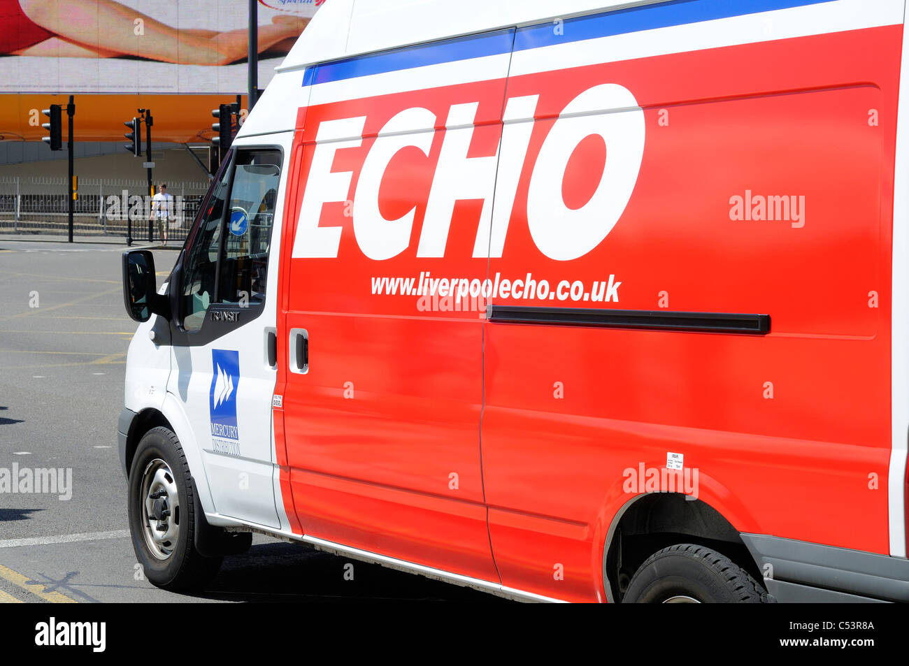 Transportvehikel für die Tageszeitung Liverpool Echo, Liverpool, England Stockfoto