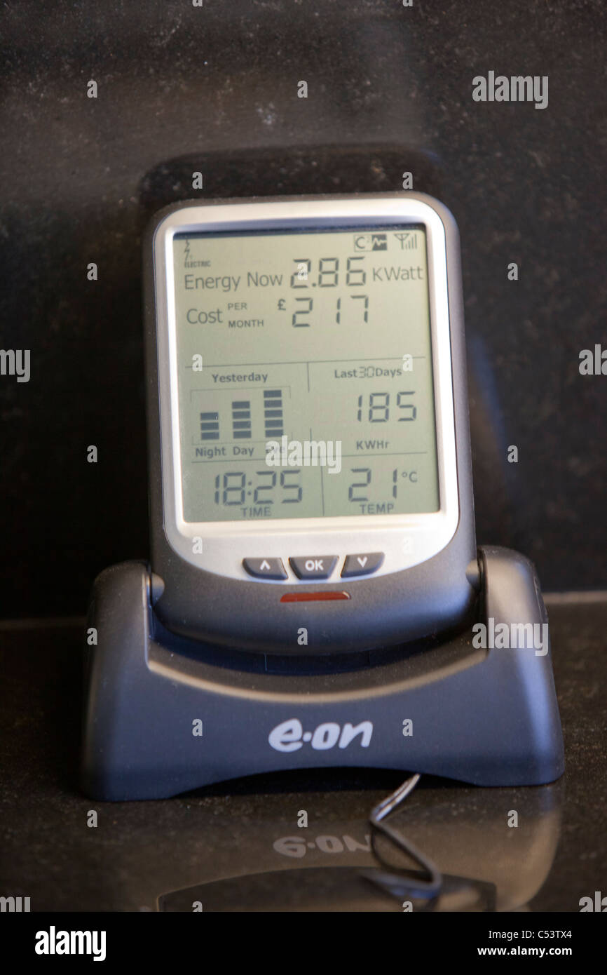 Ein smart Meter für die Überwachung der Energieverbrauch der Haushalte. Stockfoto