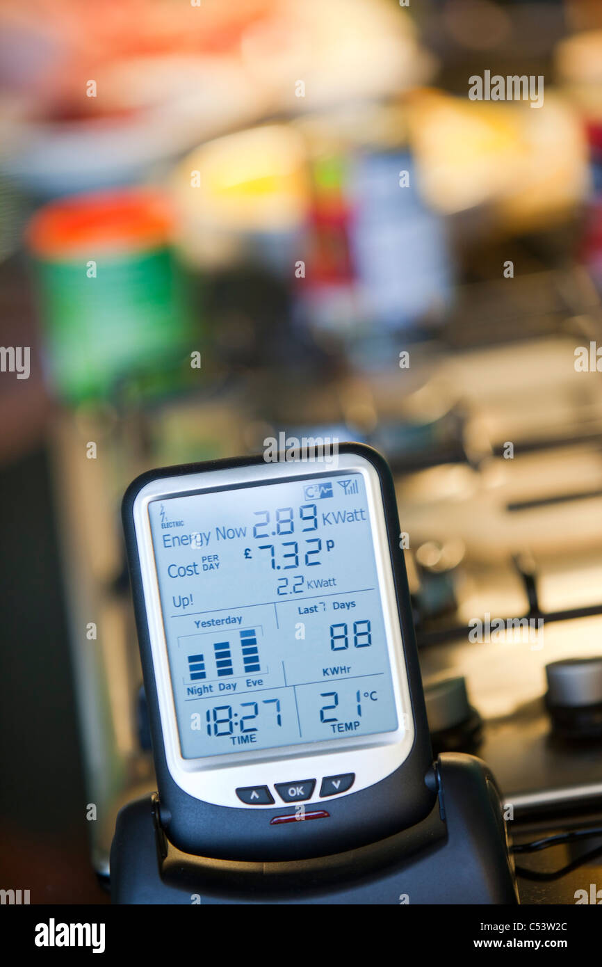 Ein smart Meter zur Überwachung des Energieverbrauchs Stockfoto
