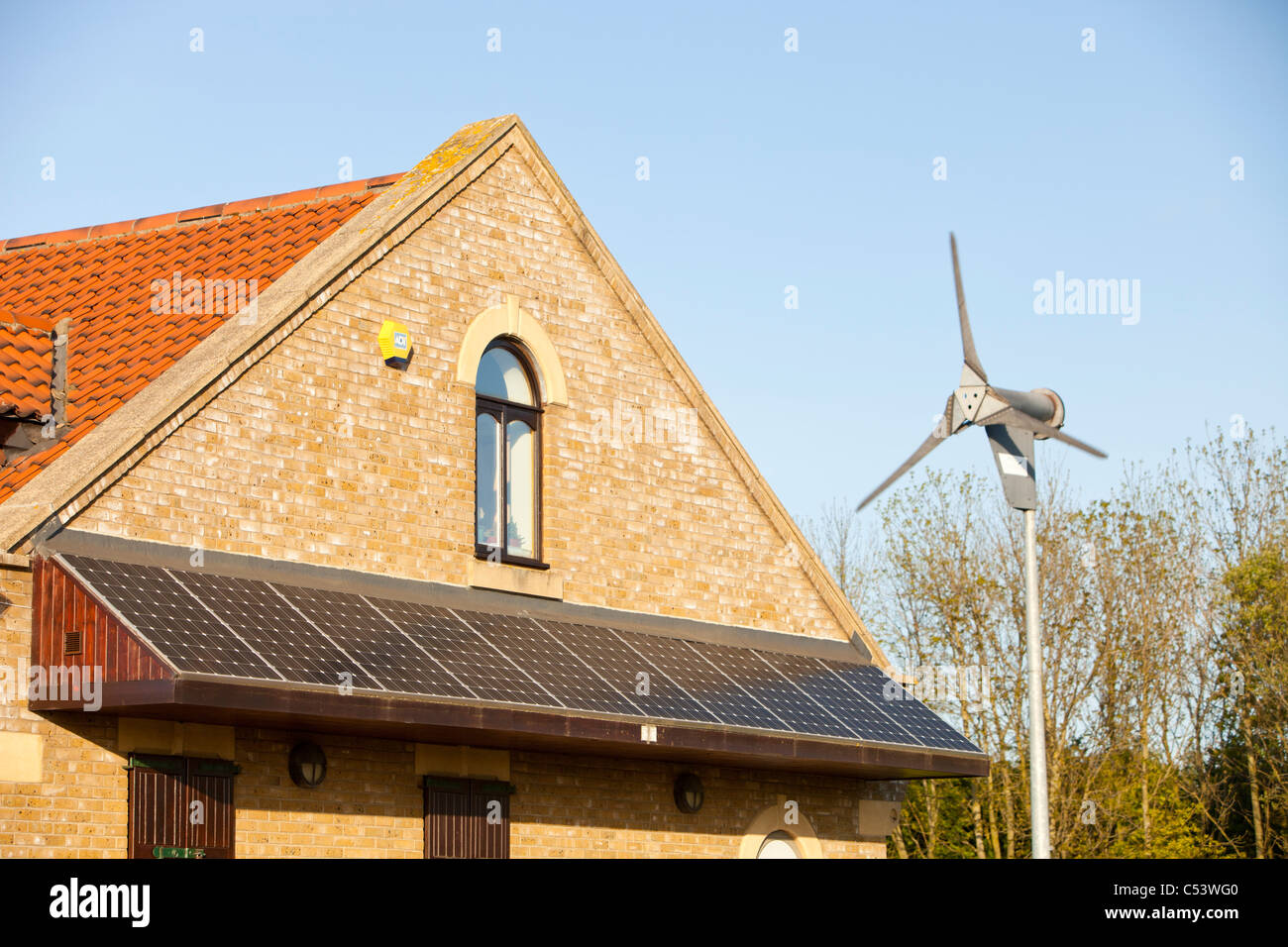 Erneuerbare Energien bei Cowpen Bewley Woodland Park in Billingham, Großbritannien Stockfoto