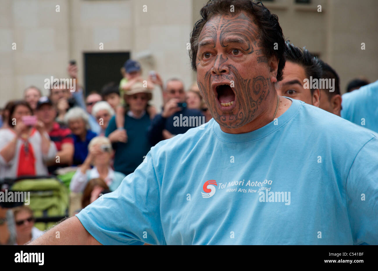 Durchführung der Haka während der Australasian-Themen 2011 City of London Festival, London, England, UK Stockfoto