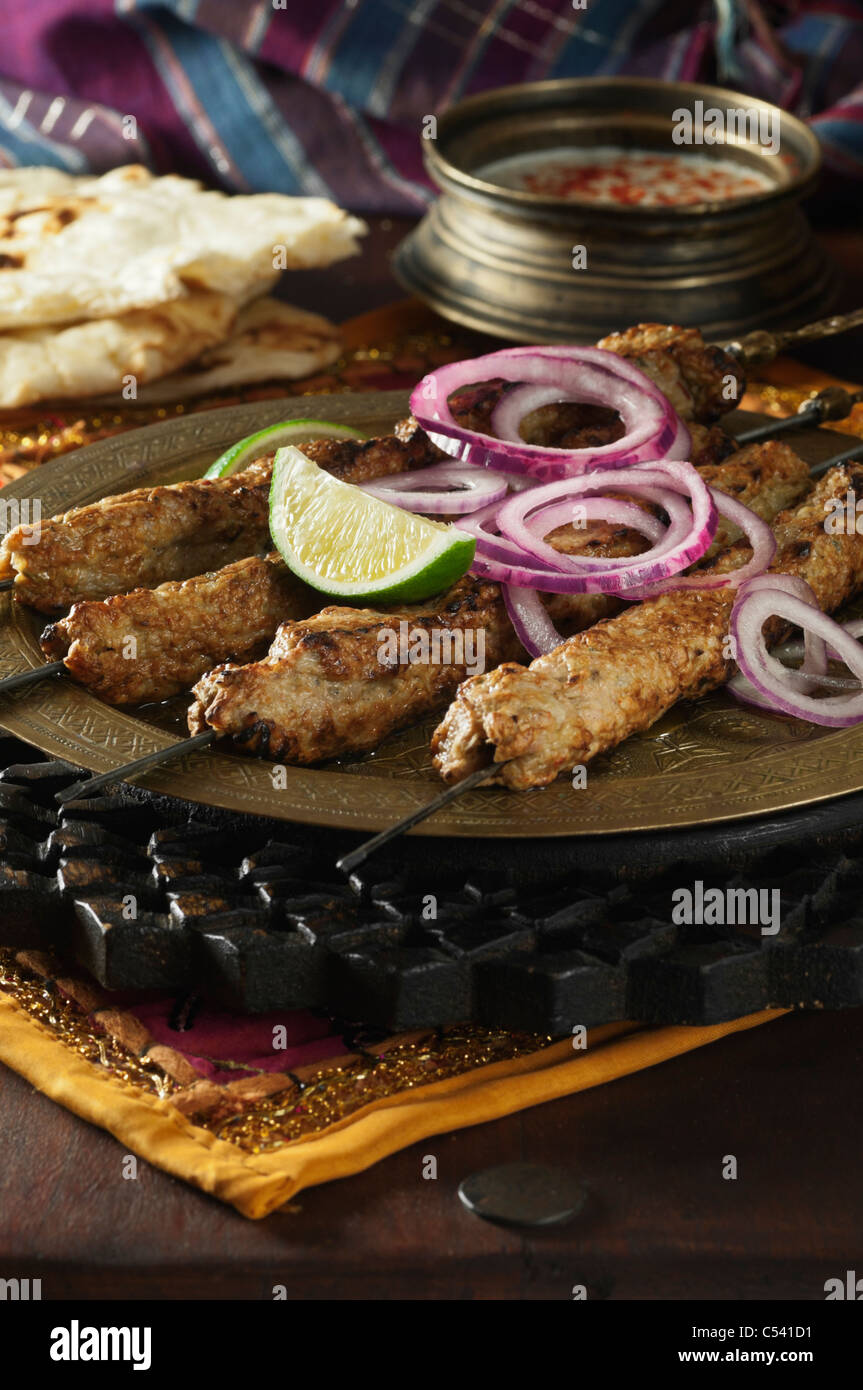 Seekh Kebab. Nord-Indien-Pakistan-Essen Stockfoto