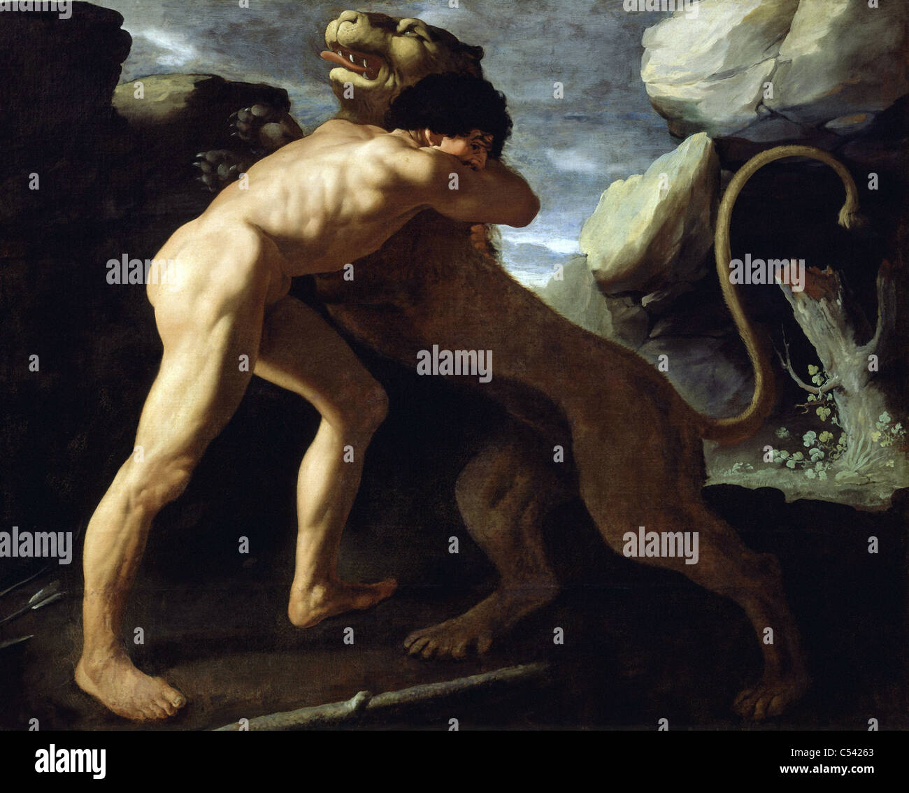 Francisco Zurbaran Hercules kämpfen gegen den Nemeischen Löwen Prado-Museum - Madrid Stockfoto