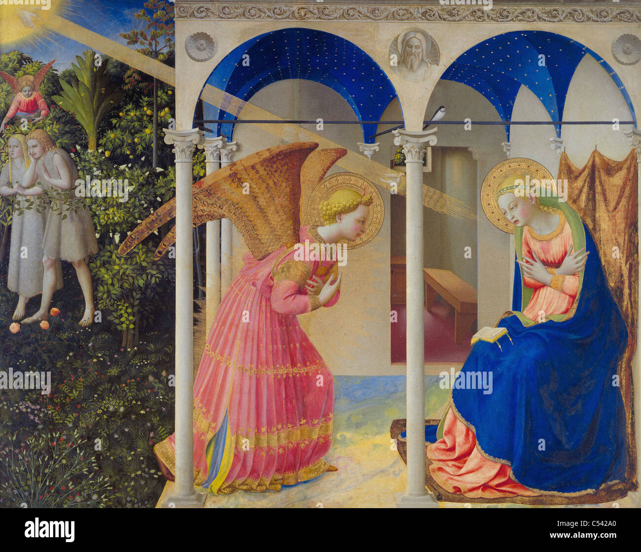 Fra Angelico Verkündigung 1430-1450 Prado-Museum - Madrid Stockfoto