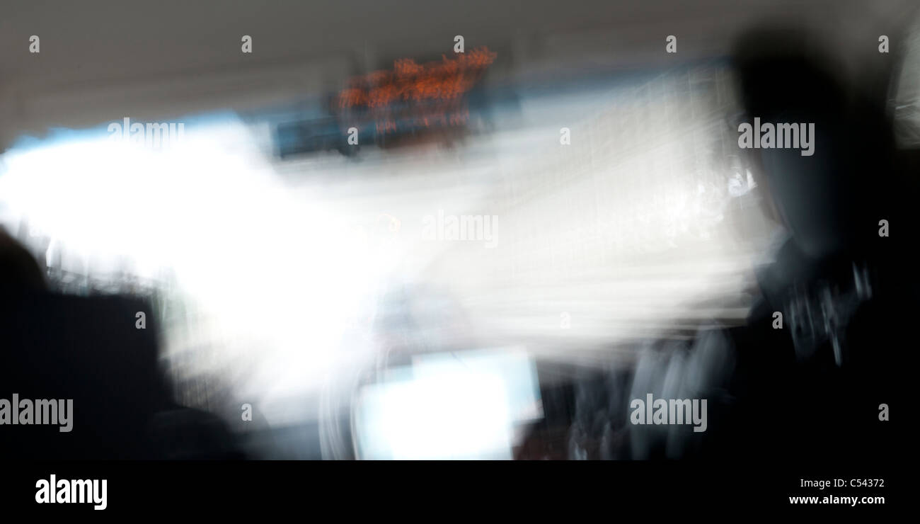 Defokussierten Blick auf eine Person als Taxifahrer, Tokyo, Japan Stockfoto