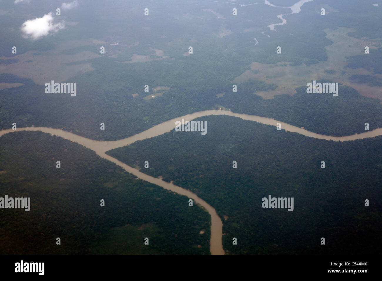 Blick auf das Amazonas-Delta auf der Strecke von Belem, Macapa. Stockfoto