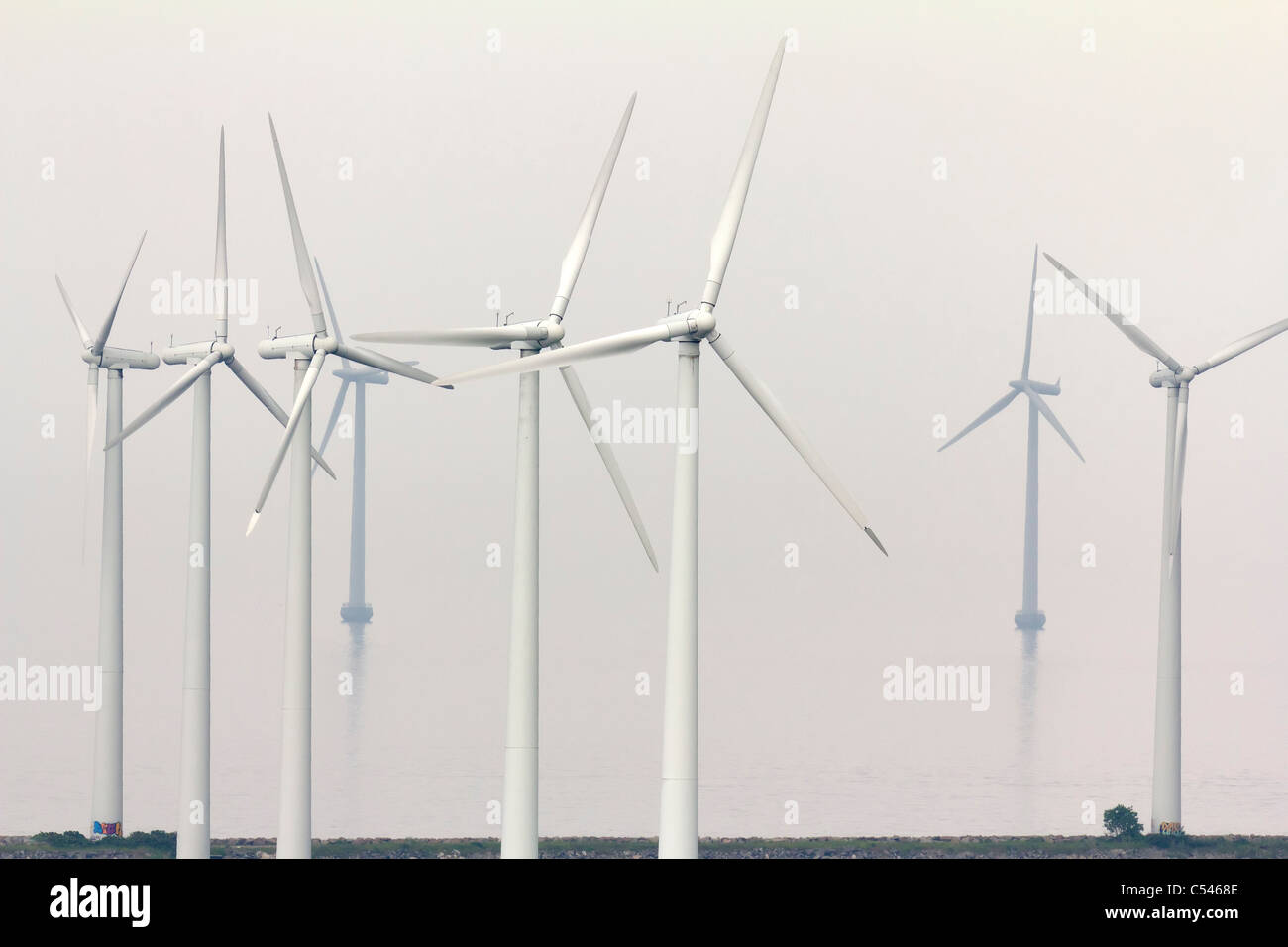 Wind-Turbinen, Hafen von Kopenhagen, Dänemark 2 Stockfoto