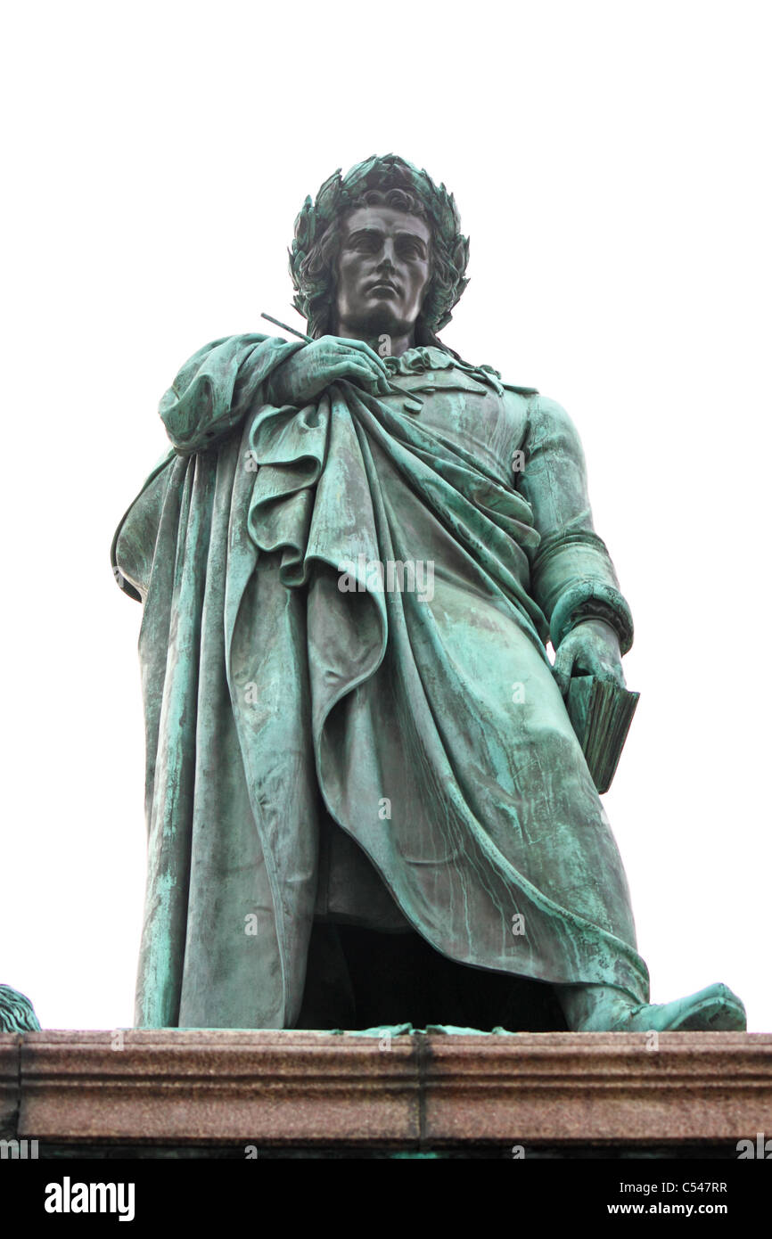 Statue von Johann Christoph Friedrich von Schiller, deutscher Dichter, Philosoph, Historiker und Dramatiker in Stuttgart Stockfoto