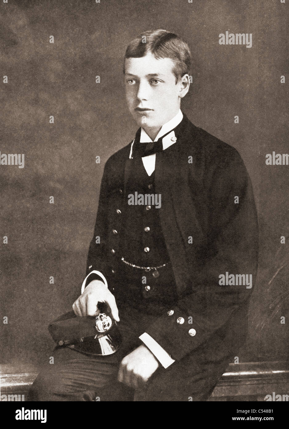 George, später König George V, als 15-jähriger Midshipman in 1880. Stockfoto