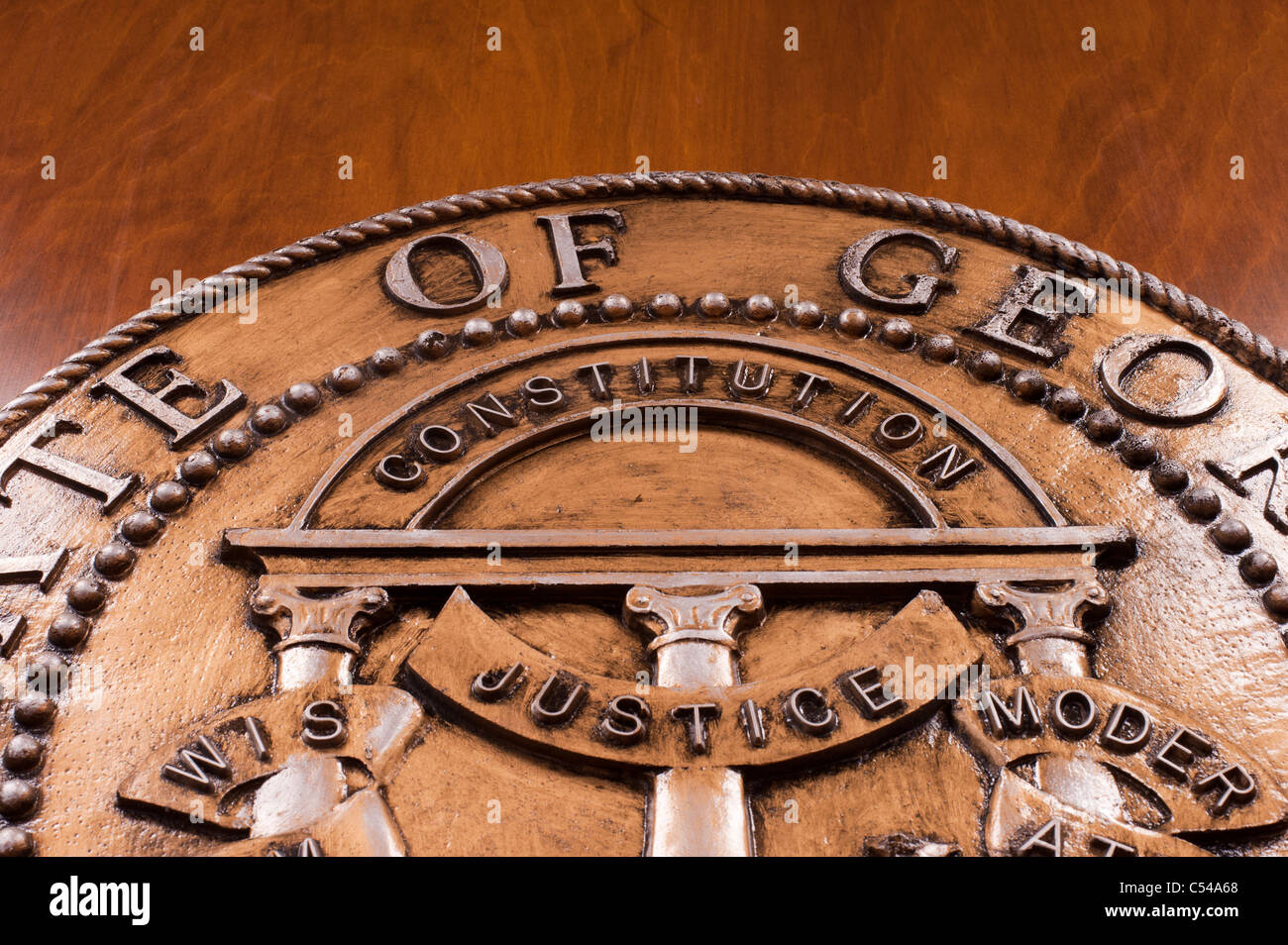 Das große Siegel des Staates Georgia USA Stockfoto