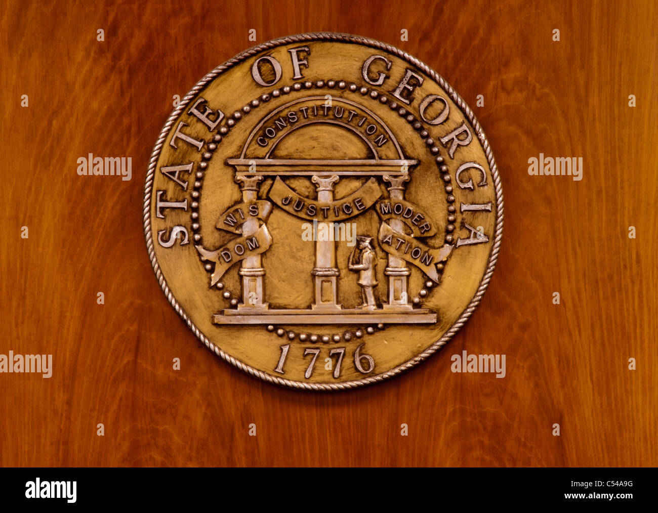 Das große Siegel des Staates Georgia USA Stockfoto