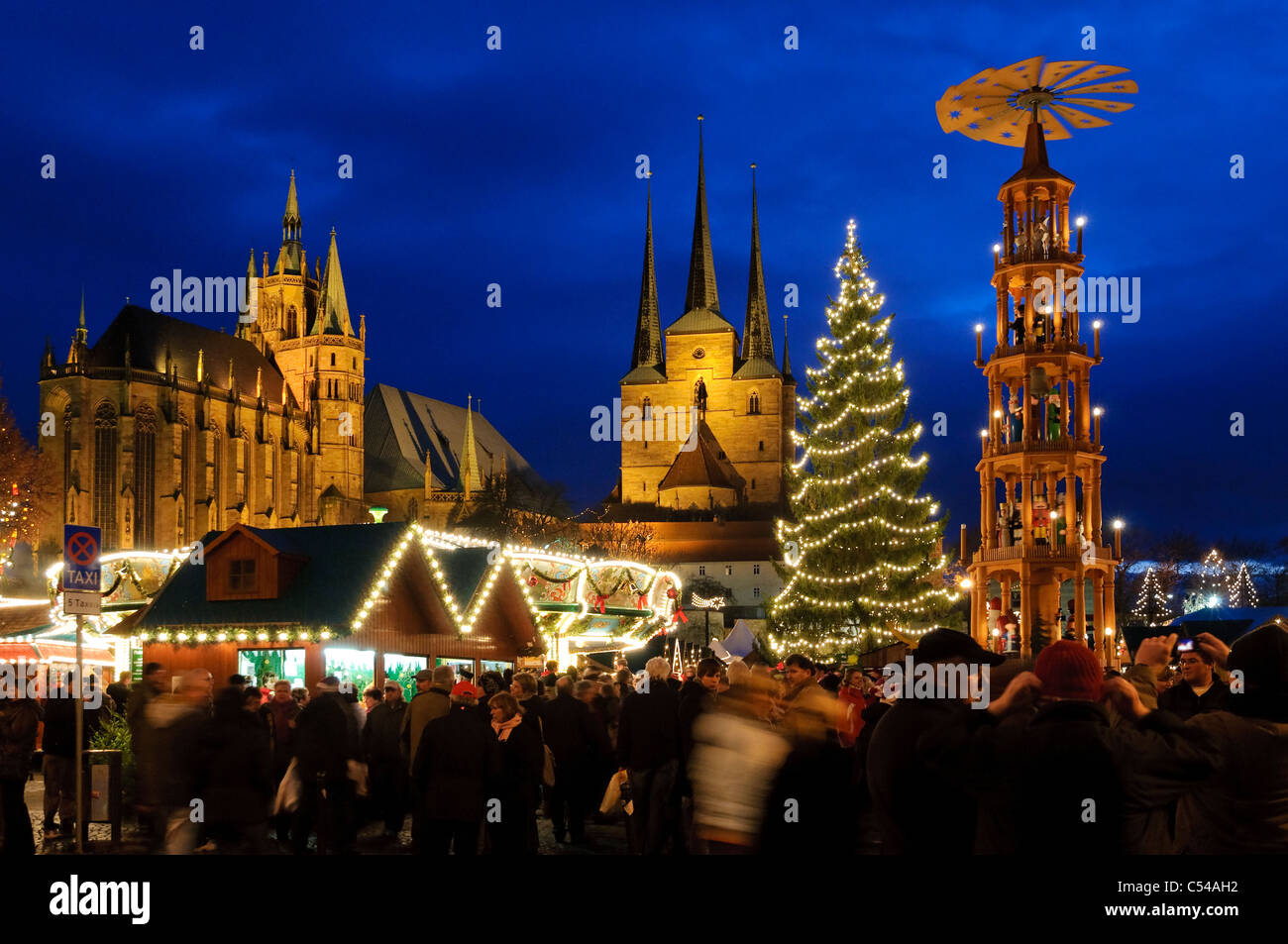 Christmas Market, Erfurt, Thüringen, Deutschland, Europa Stockfoto