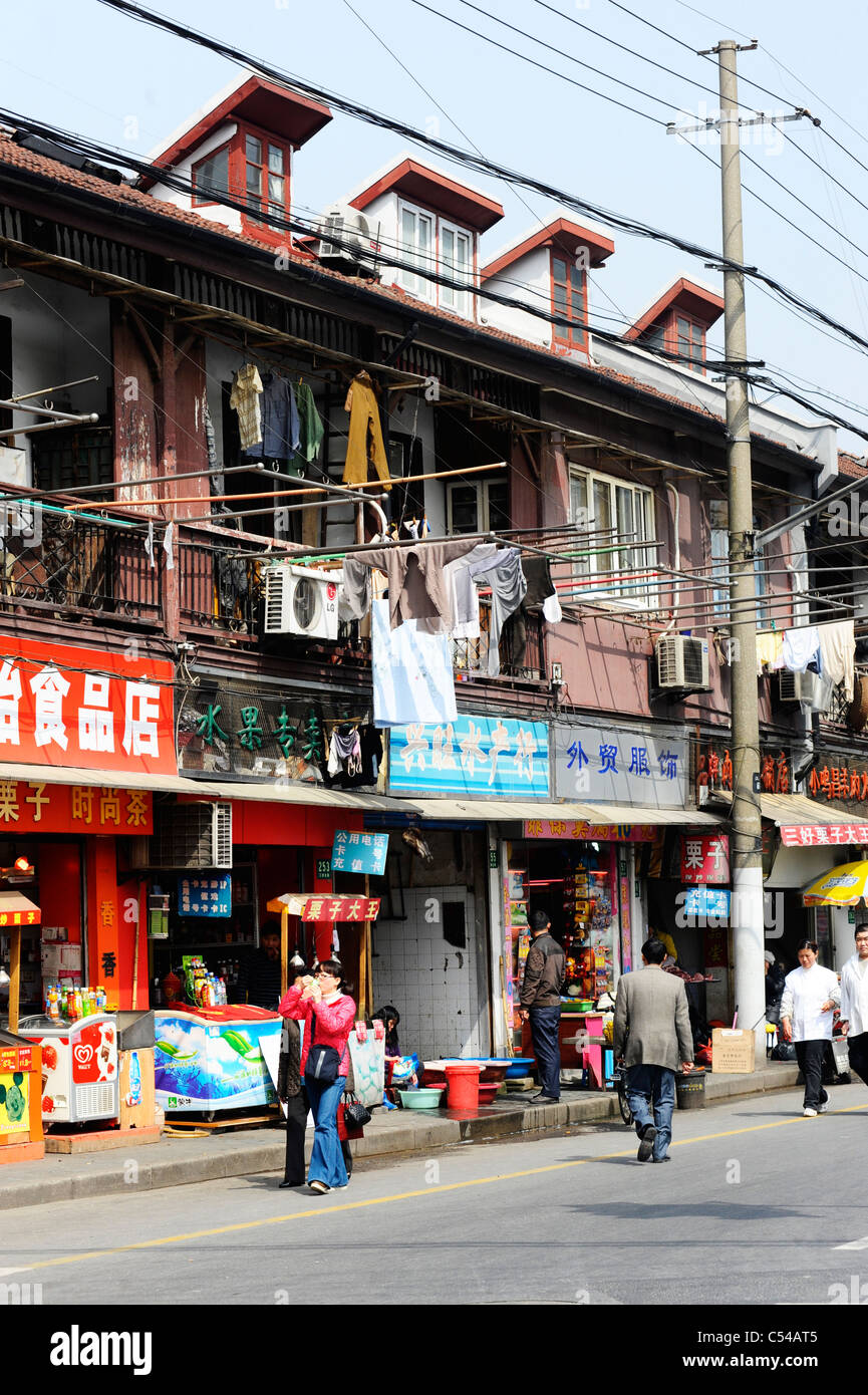 Eine typische Straßenszene im alten Shanghai Stockfoto