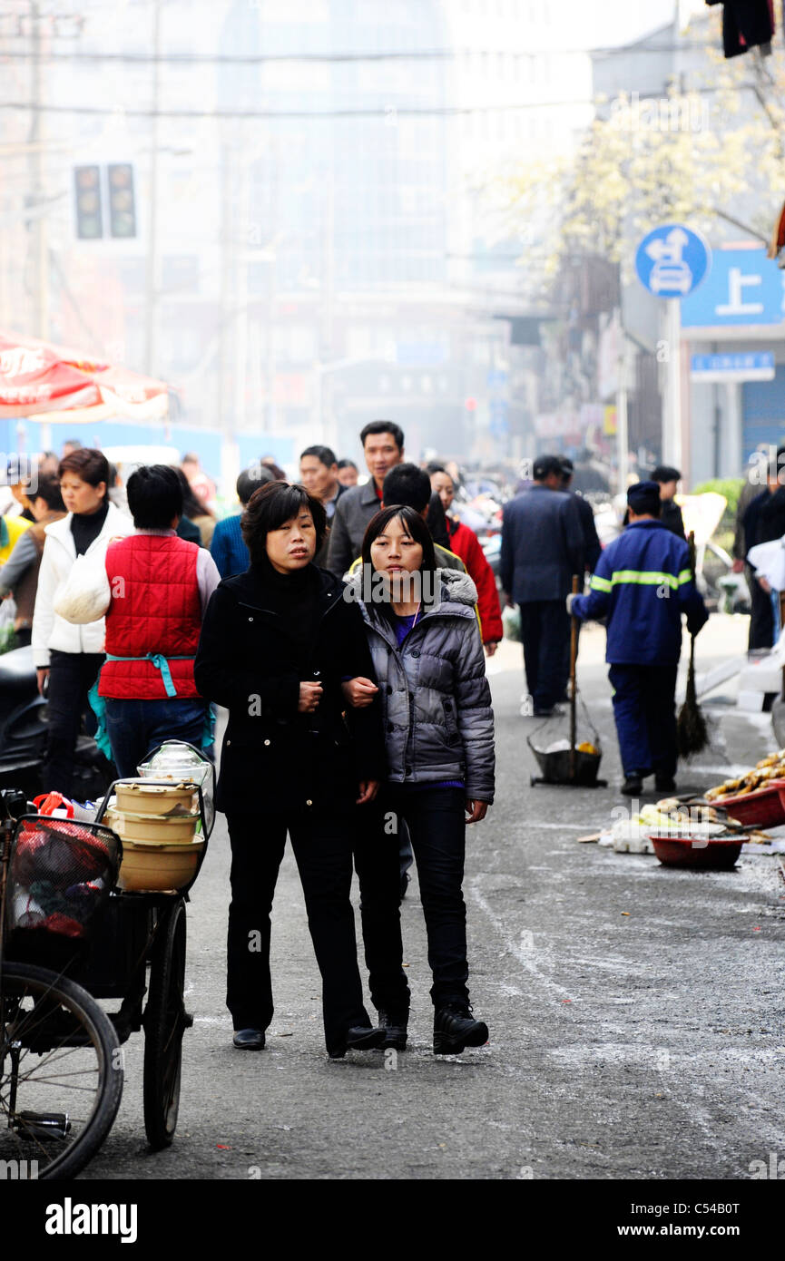 A Straßenszene in Shanghai Stockfoto
