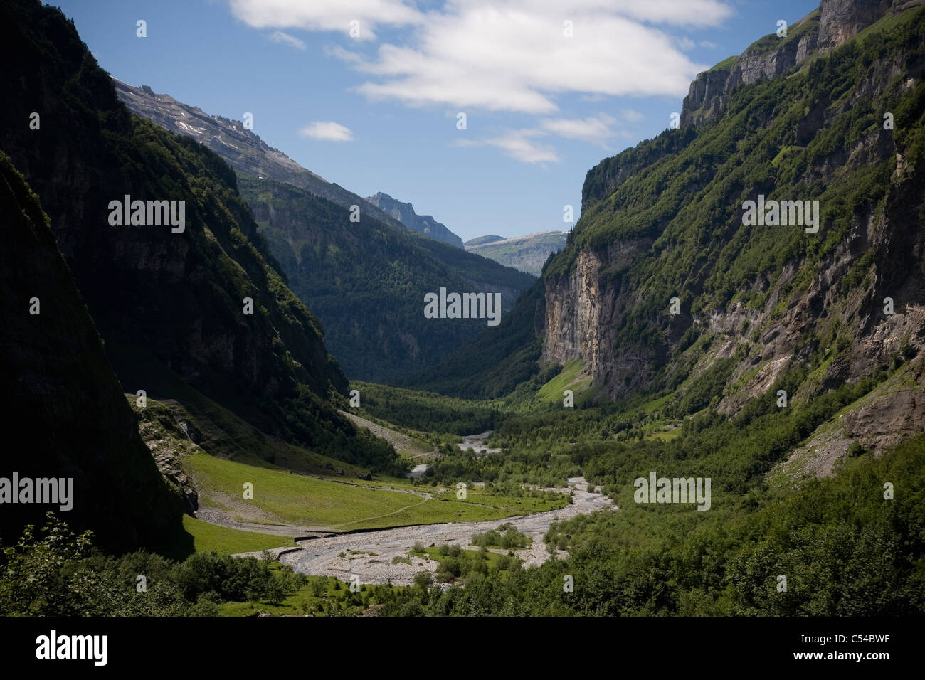 Der Cirque Du Fer A Cheval-Tal in der Rhône-Alpes in Frankreich Stockfoto