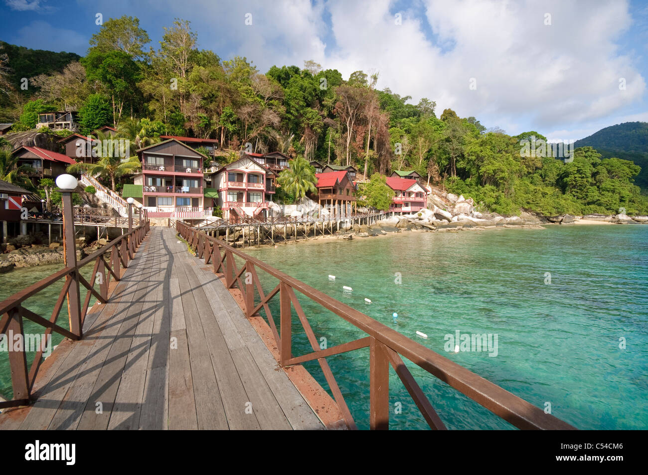 Panuba Inn Resort am Strand von Panuba, Pulau Tioman Island, Malaysia, Südostasien, Asien Stockfoto