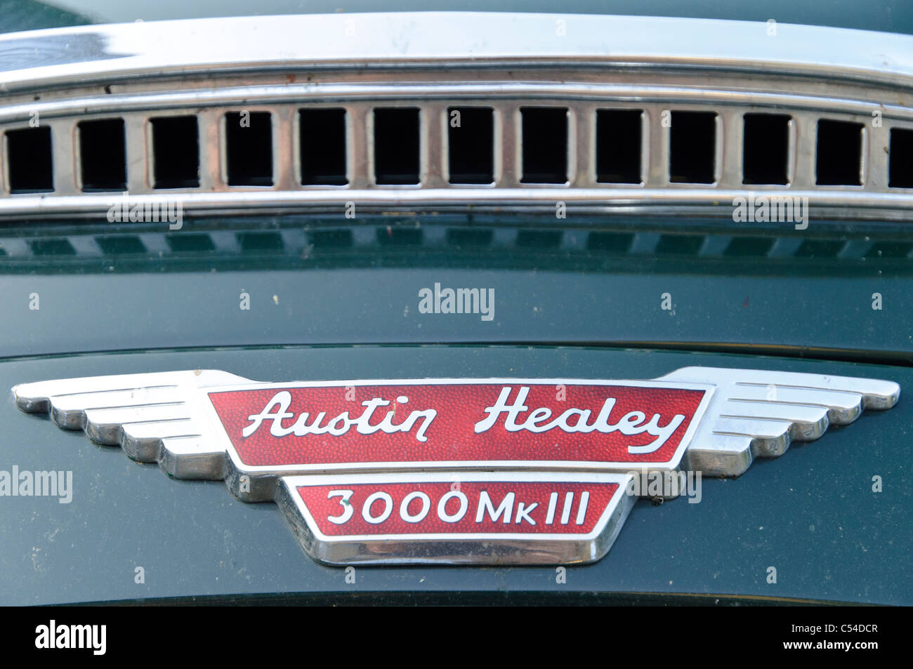 Detail von einem 3000 Austin Healey Mk III Stockfoto
