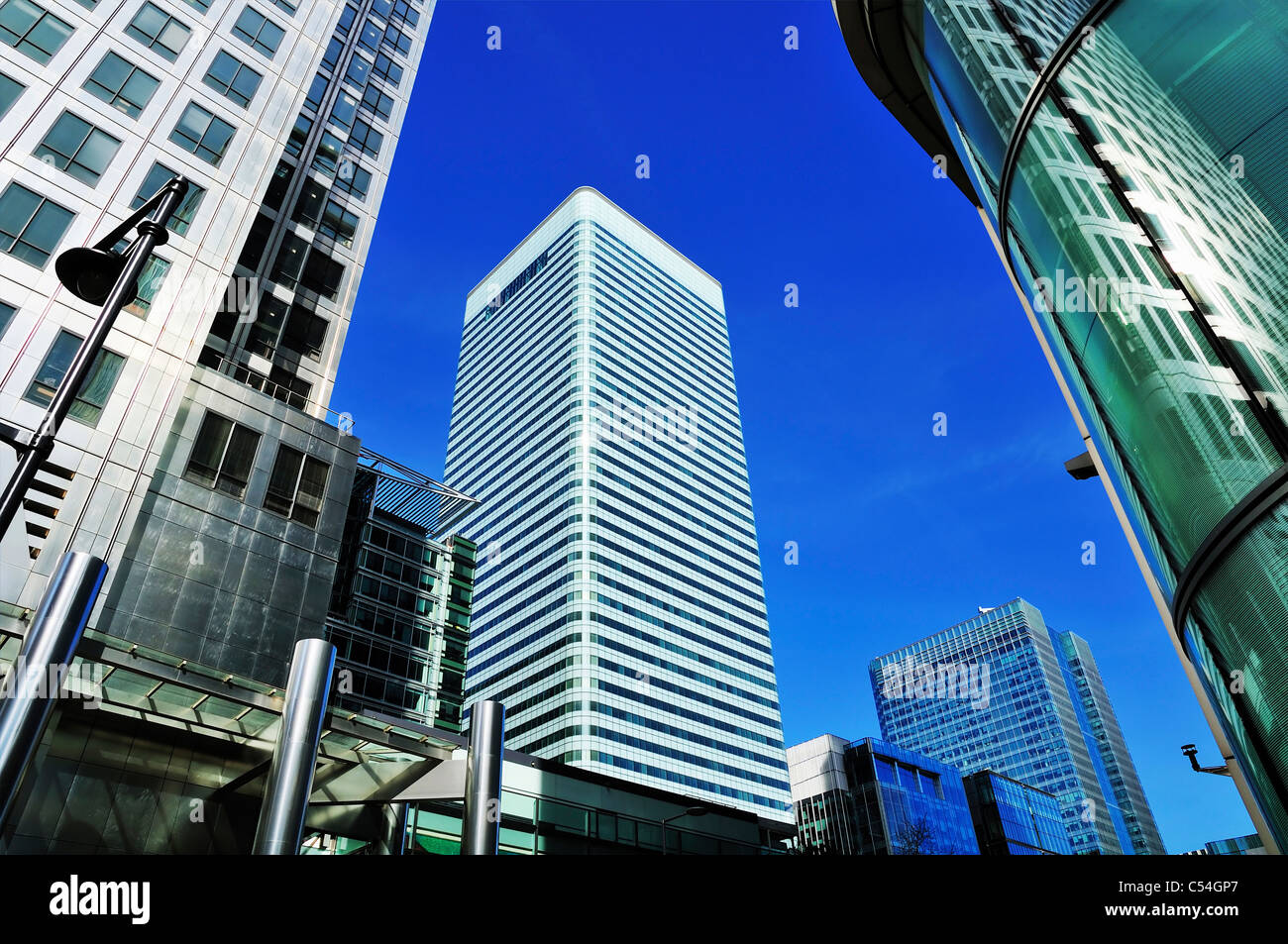 Bürogebäude in der Stadt Geschäftsviertel, Canary Wharf, London, Großbritannien Stockfoto