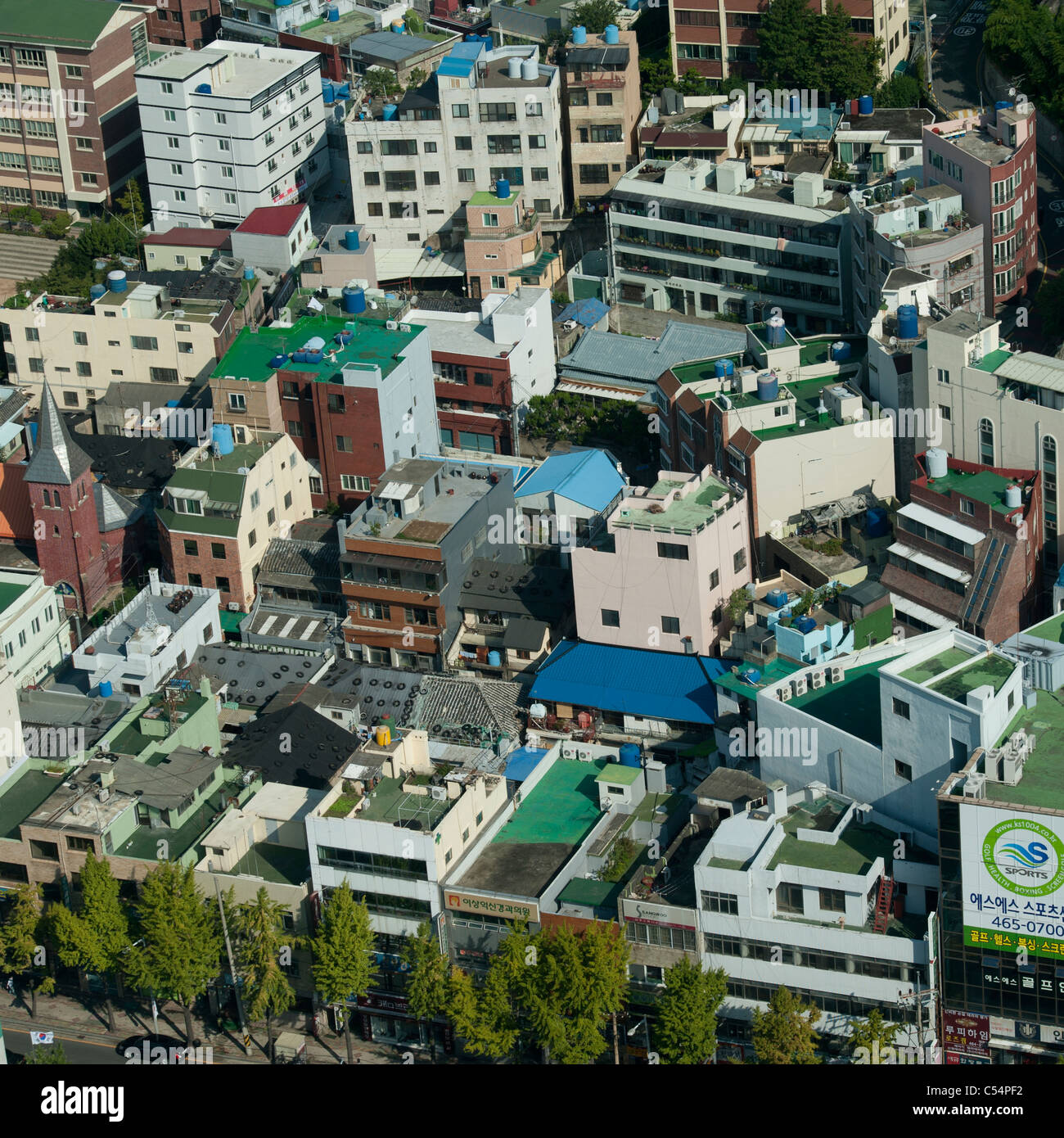 Luftaufnahme von Gebäuden in Busan City, Yeongnam, Südkorea Stockfoto