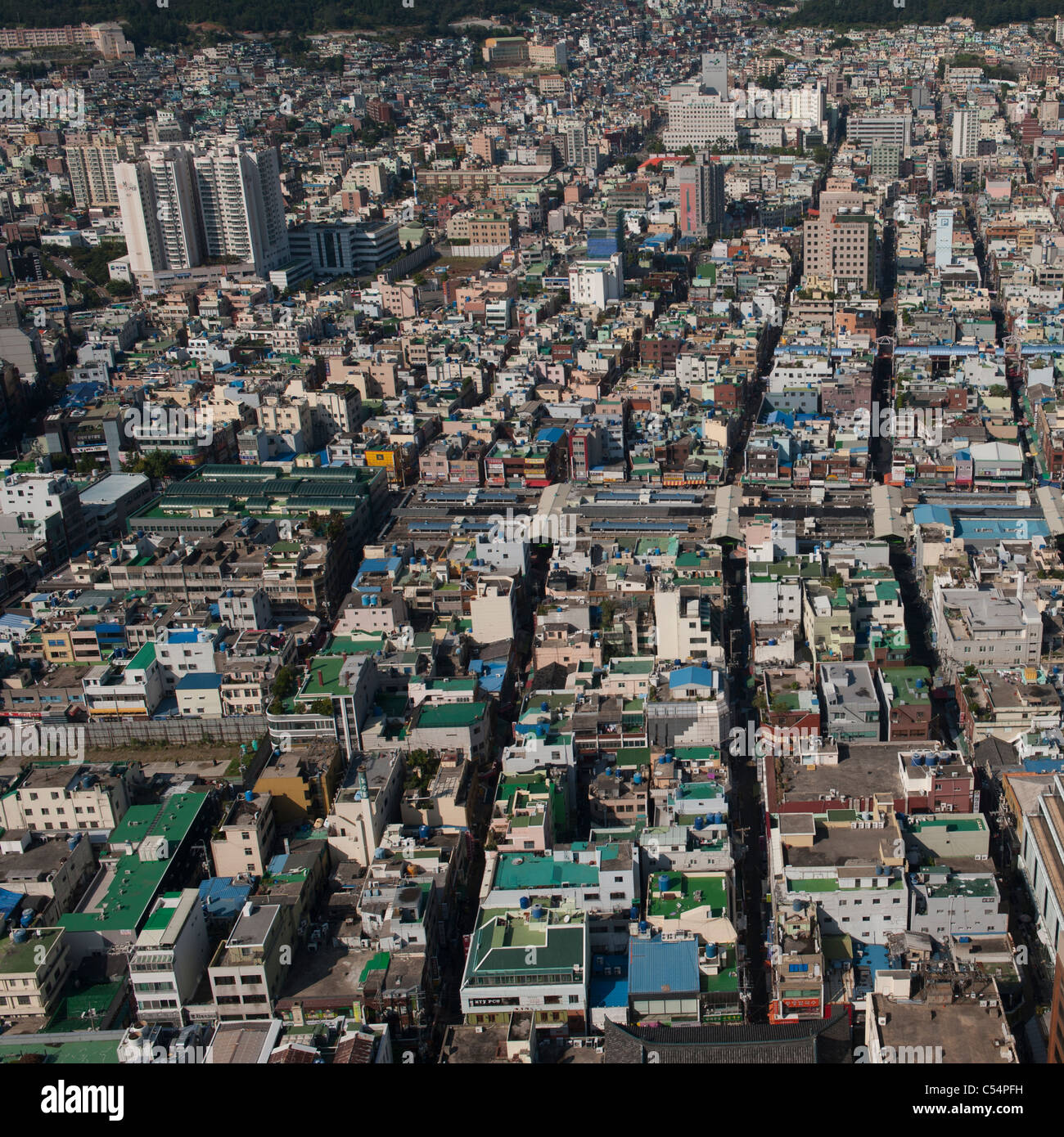 Luftaufnahme von Gebäuden in Busan City, Yeongnam, Südkorea Stockfoto