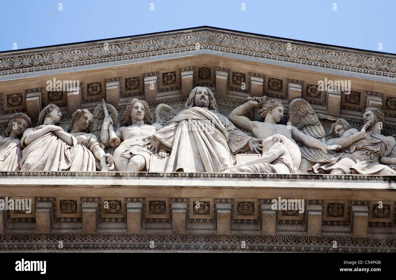 Paris - Jesus Christus vom Tympanon der Kirche La Madeleine Stockfoto