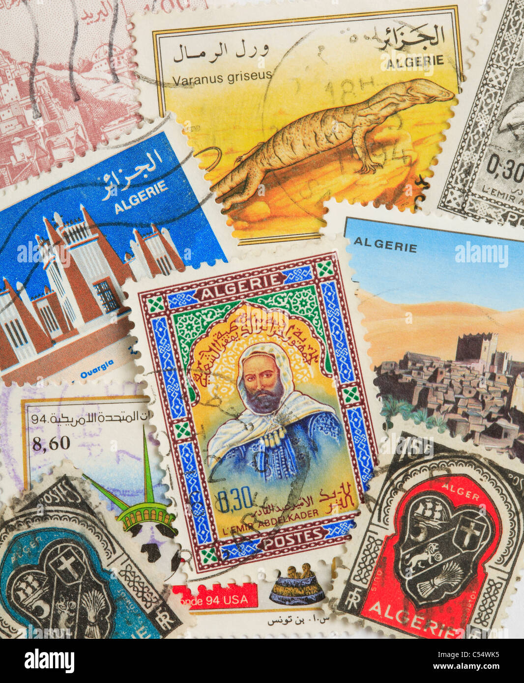 Briefmarken aus Algerien Stockfoto