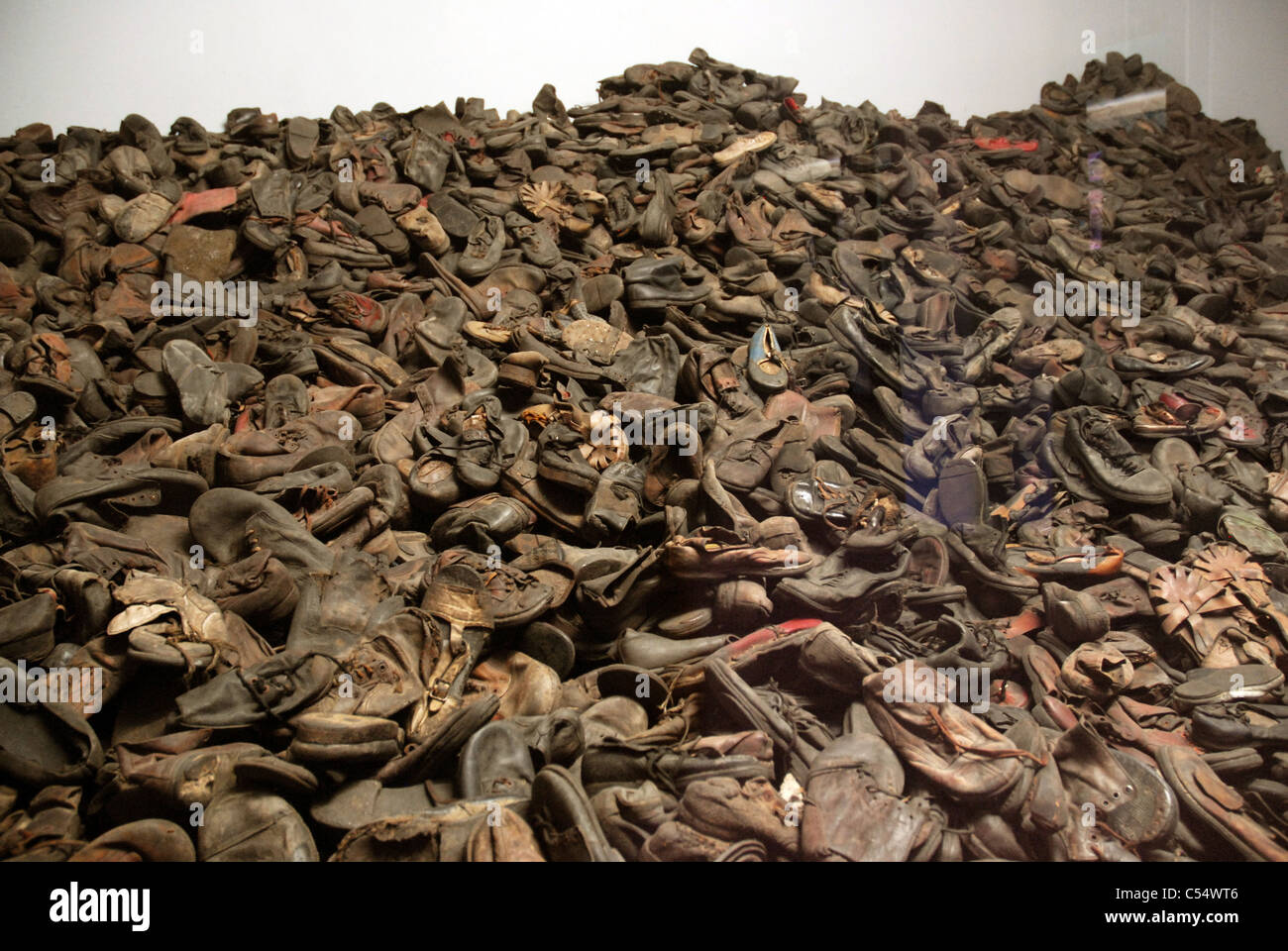 Anzeige des Gefangenen Schuhe, Auschwitz I, Auschwitz, Polen. Stockfoto