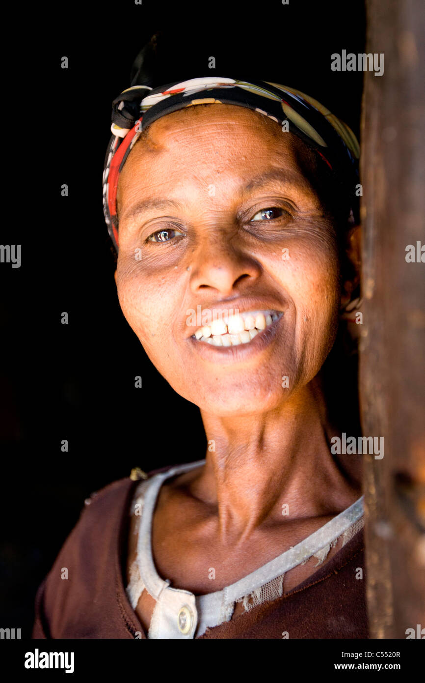Porträt von Silte Tribeswoman, Äthiopien. Stockfoto
