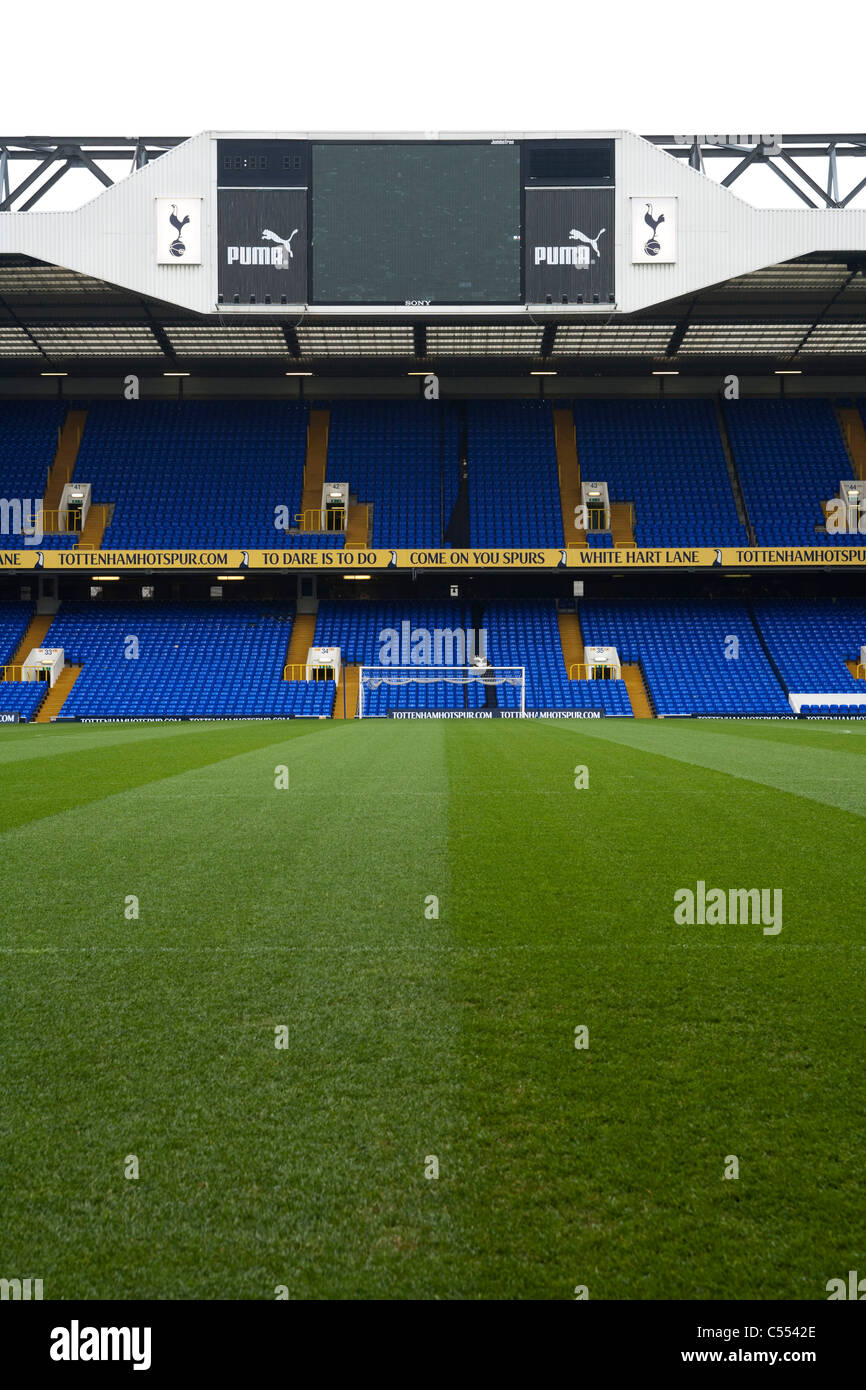 White Hart Lane-Stadion-Heimat von Tottenham Hotspur. London. Stockfoto