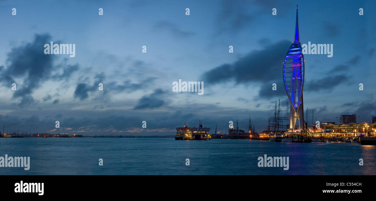 Portsmouth Harbour Panorama Stockfoto