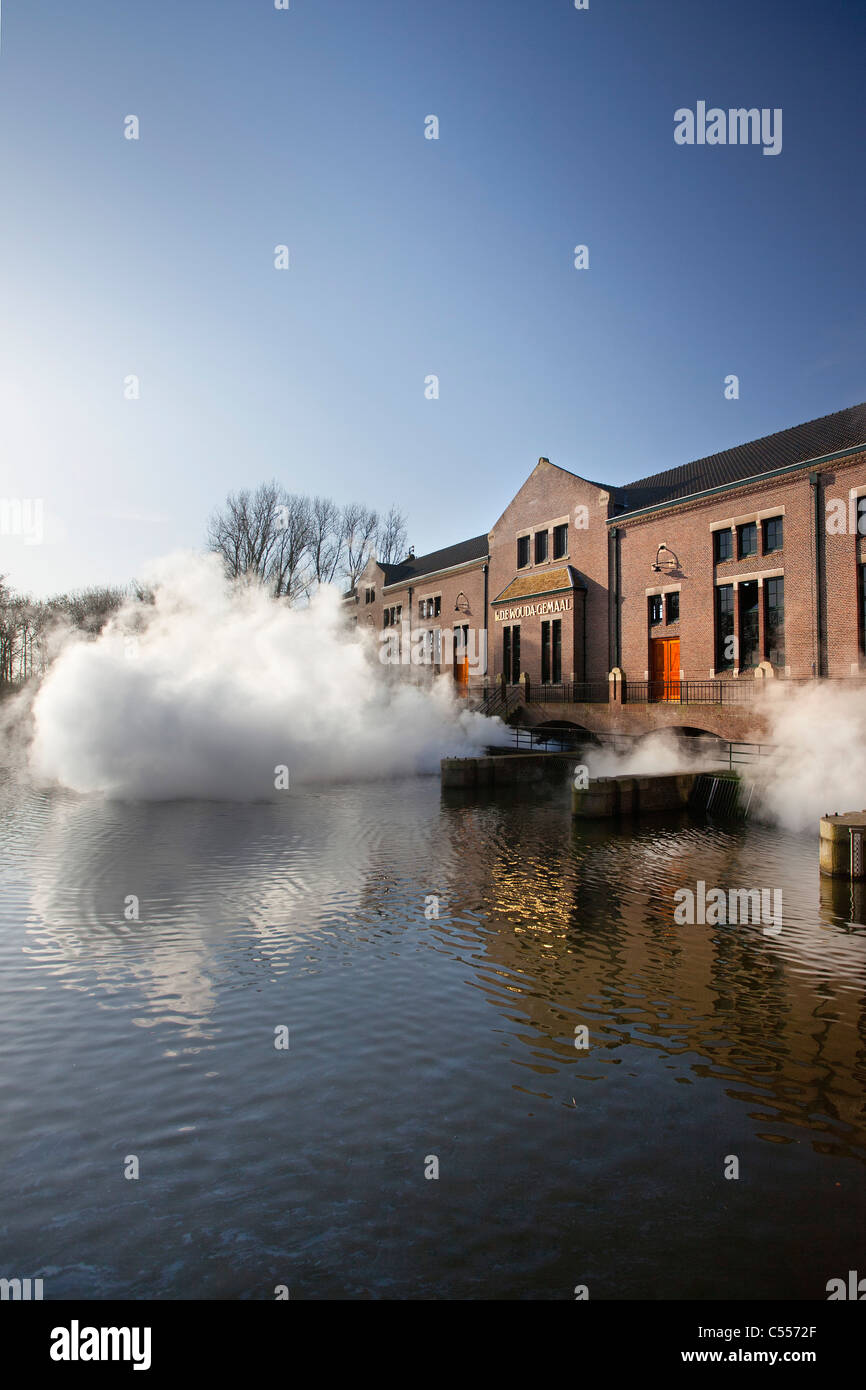 Der Niederlande, Lemmer, dampfbetriebenen pumpende Motor genannt die ir.D.F. Woudagemaal, UNESCO-Weltkulturerbe. Stockfoto