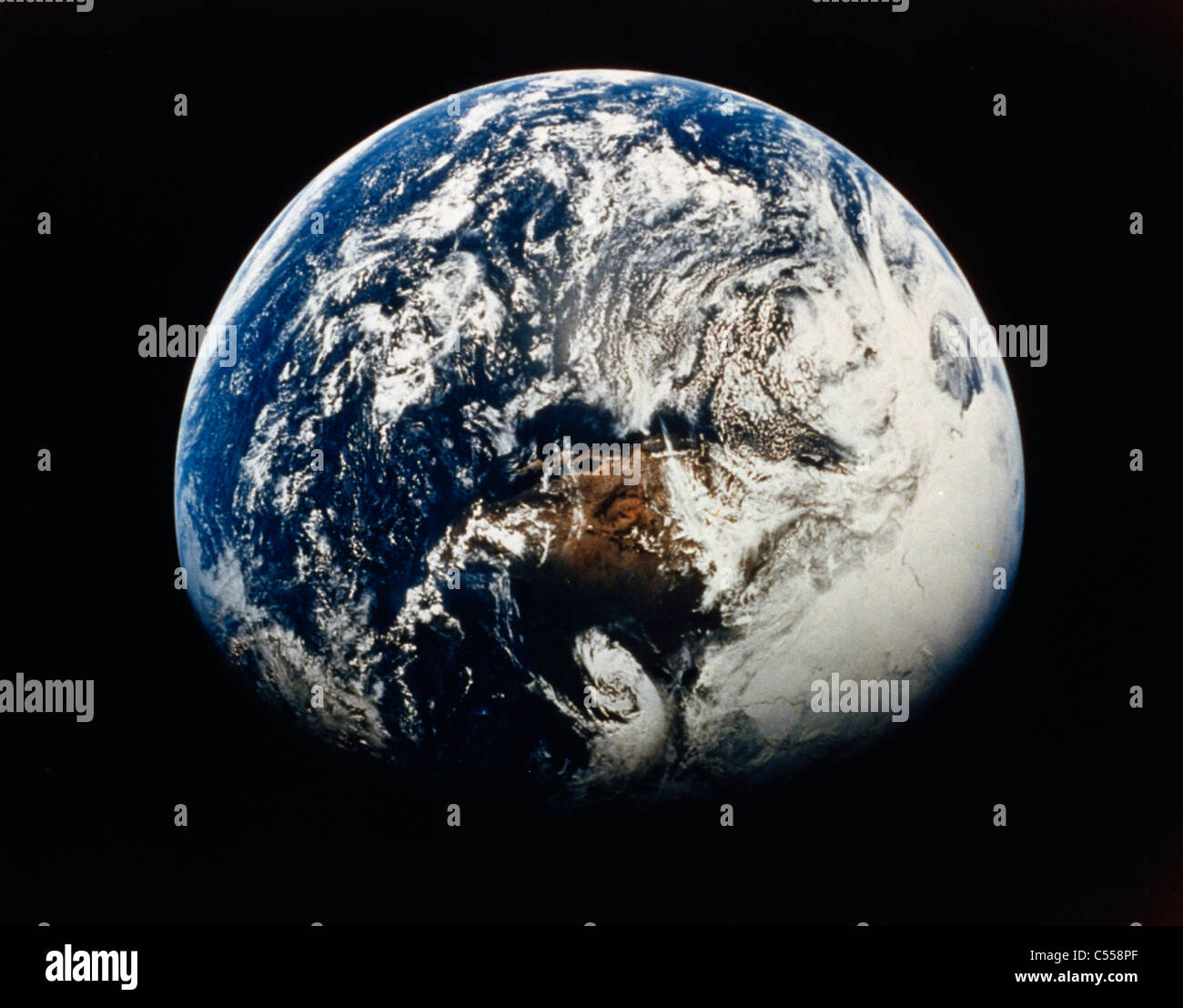 Erde, fotografiert von Apollo 16 Astronauten während der Erde-Mond hin-und Rückfahrt Stockfoto