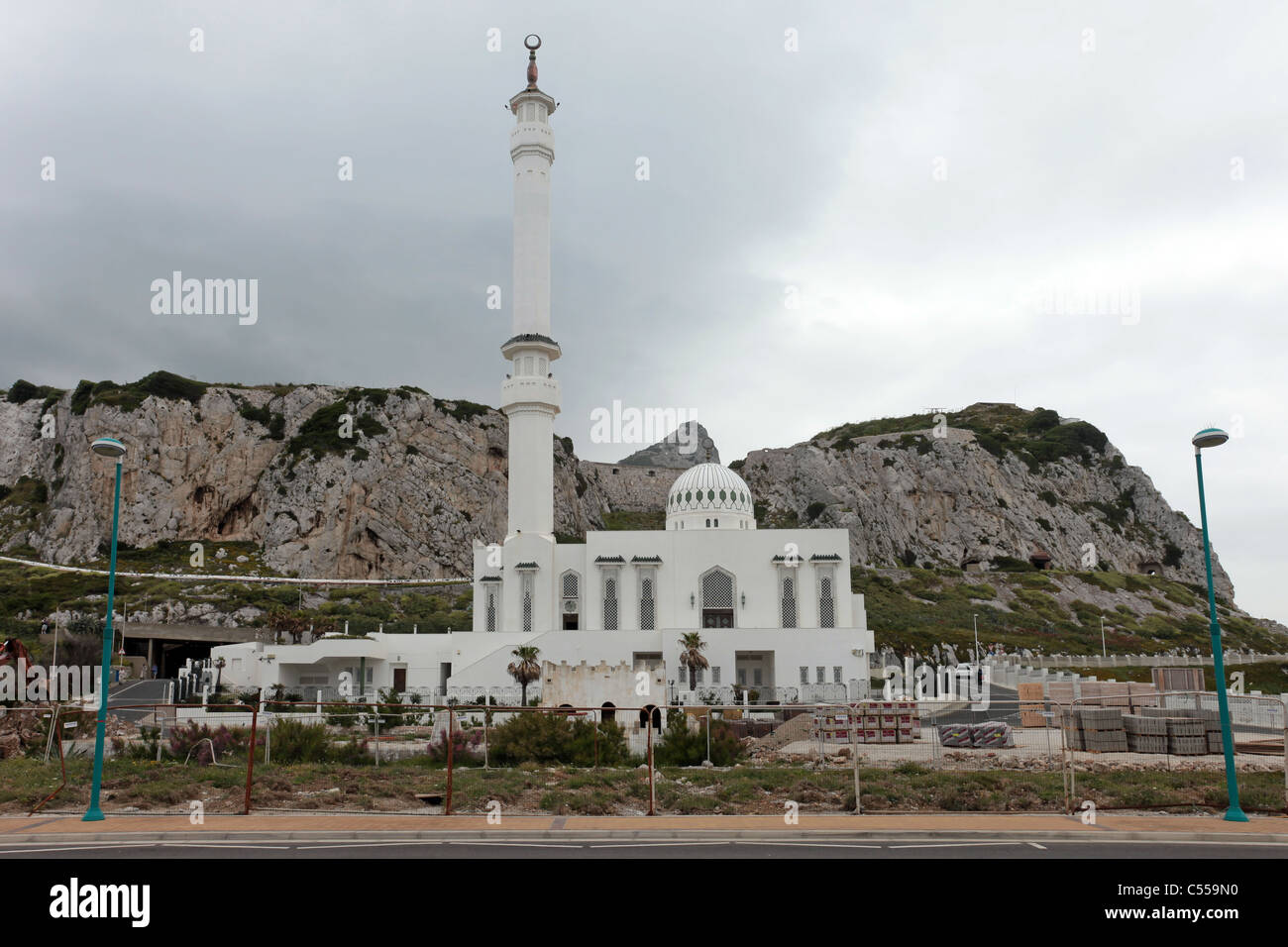 Gibraltar die Ibrahim-al-Ibrahim-Moschee, auch bekannt als der König Fahd bin Abdulaziz al-Saud Moschee. In Europa Punkt vor R Stockfoto
