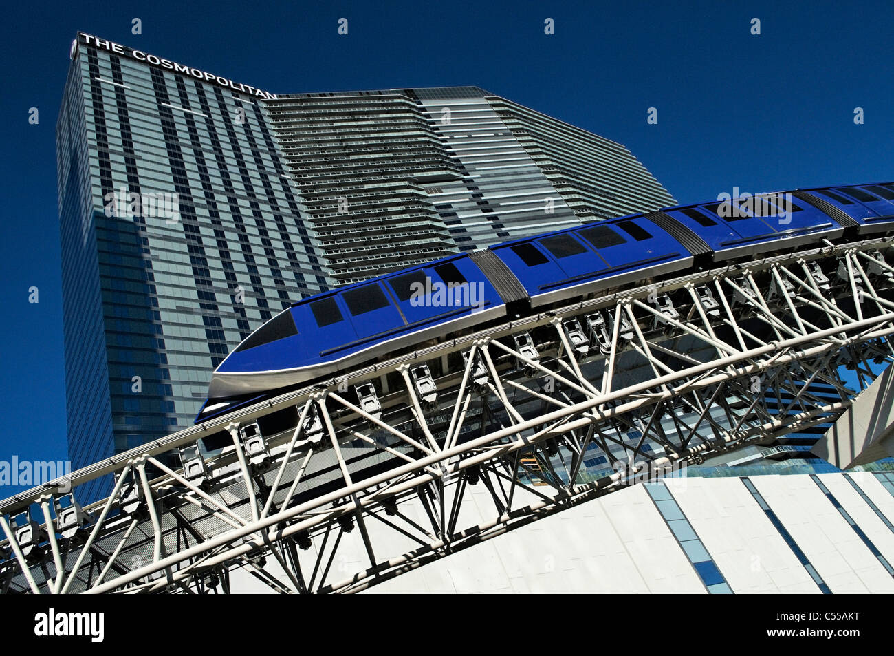 Einschienenbahn in einer Stadt, Las Vegas, Nevada, USA Stockfoto
