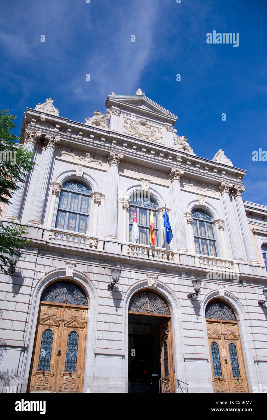 Eingang des Diputacion Provincial Gebäude, Toledo, Castilla La Mancha, Spanien Stockfoto