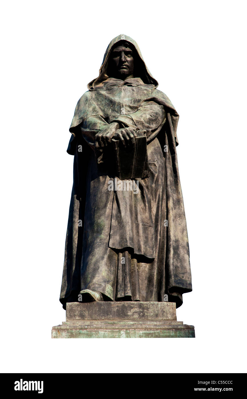 Bronzestatue von Giordano Bruno Stockfoto