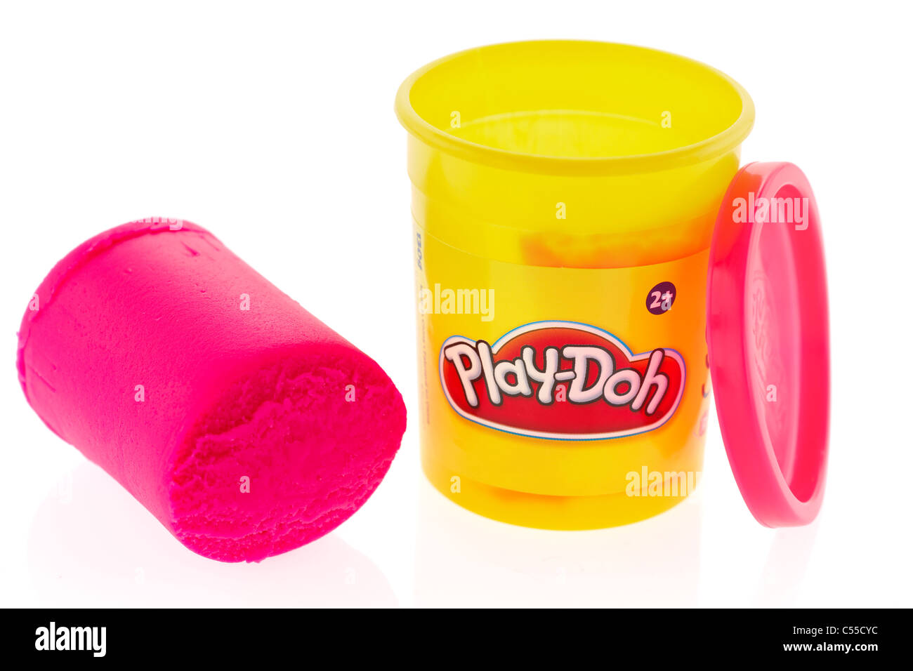 Geöffnete Wanne mit Kiddies 2 + Play-Doh Stockfoto