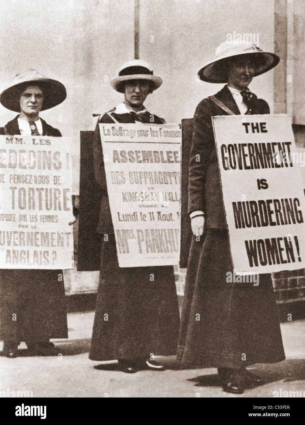Britischen Suffragetten um 1910. Stockfoto