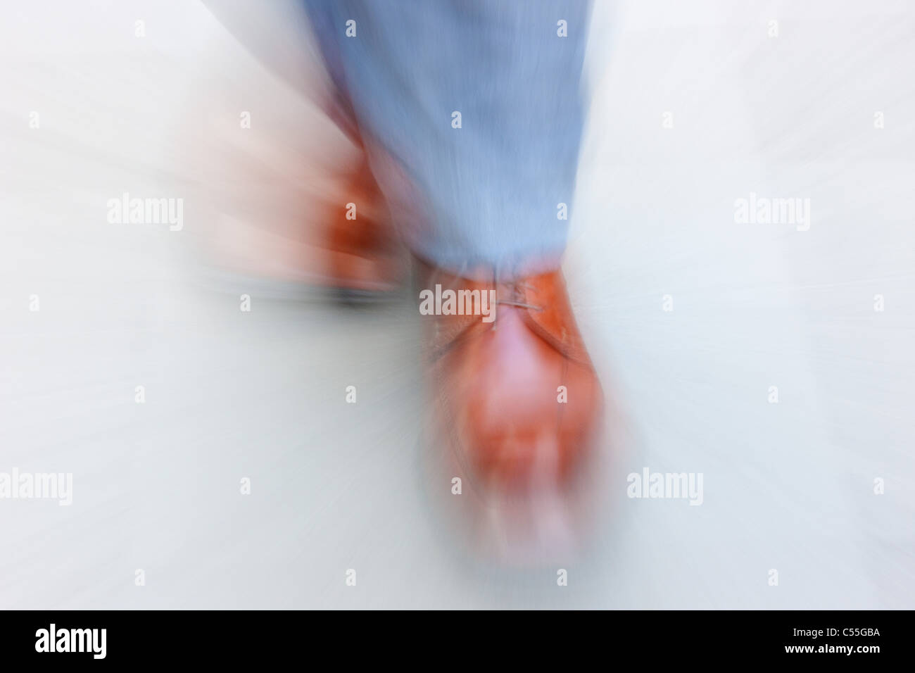 Mannes Fuß zu Fuß Stockfoto