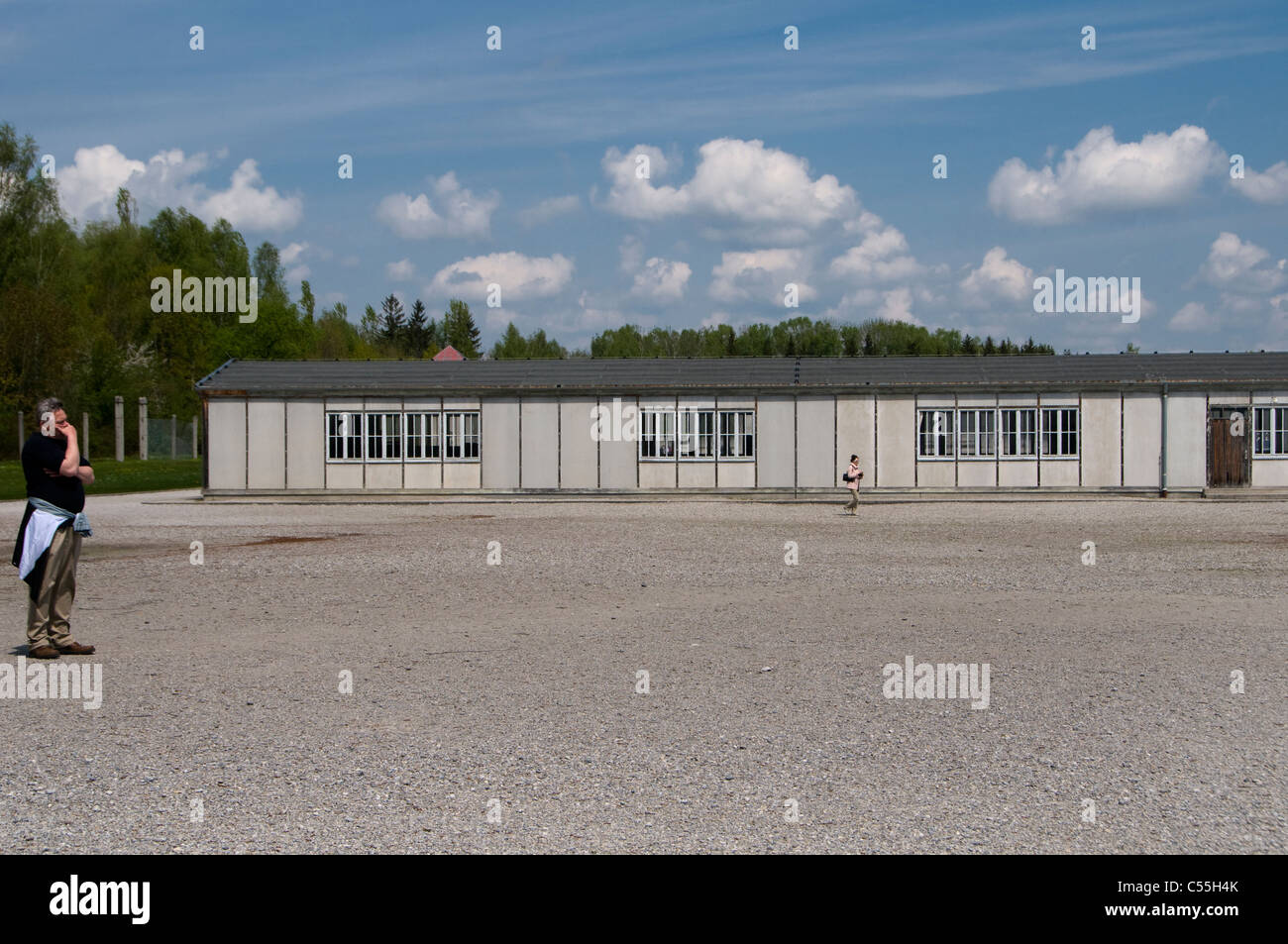 Ein Gefangenenbarackgebäude im Konzentrationslager DachauDeutschland, Bayern, Deutschland Stockfoto