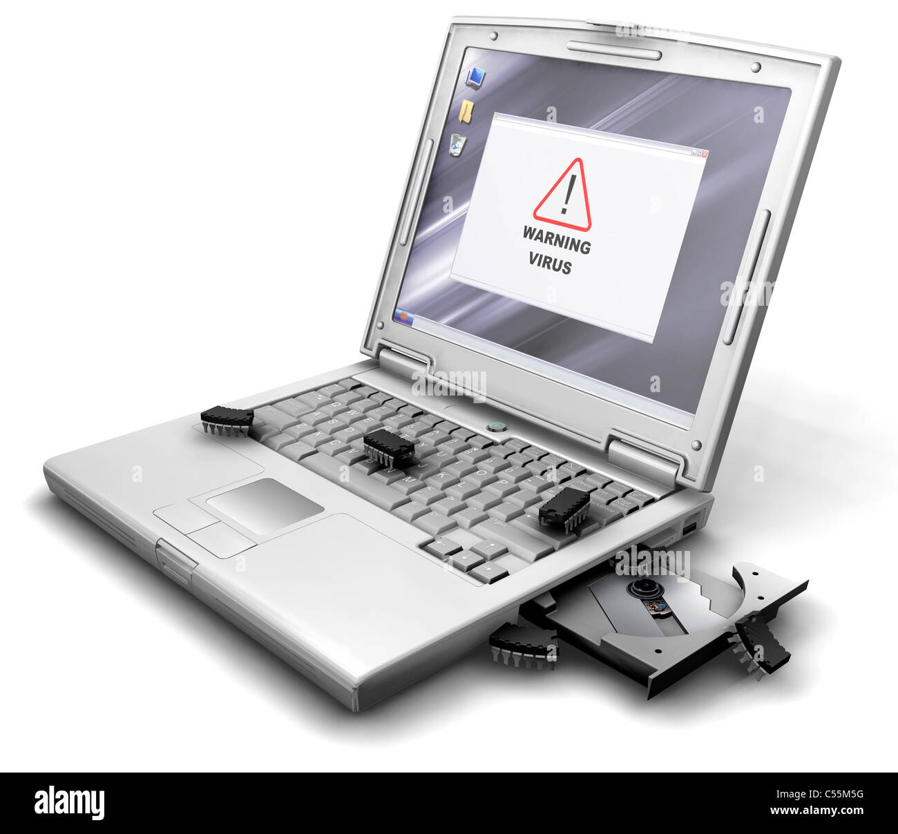 Fiktive Computer-bugs Stockfoto