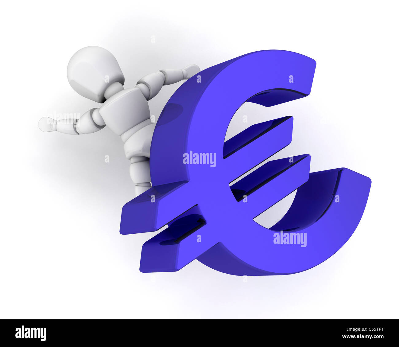 Jemanden durch ein Eurozeichen abgeflacht Stockfoto