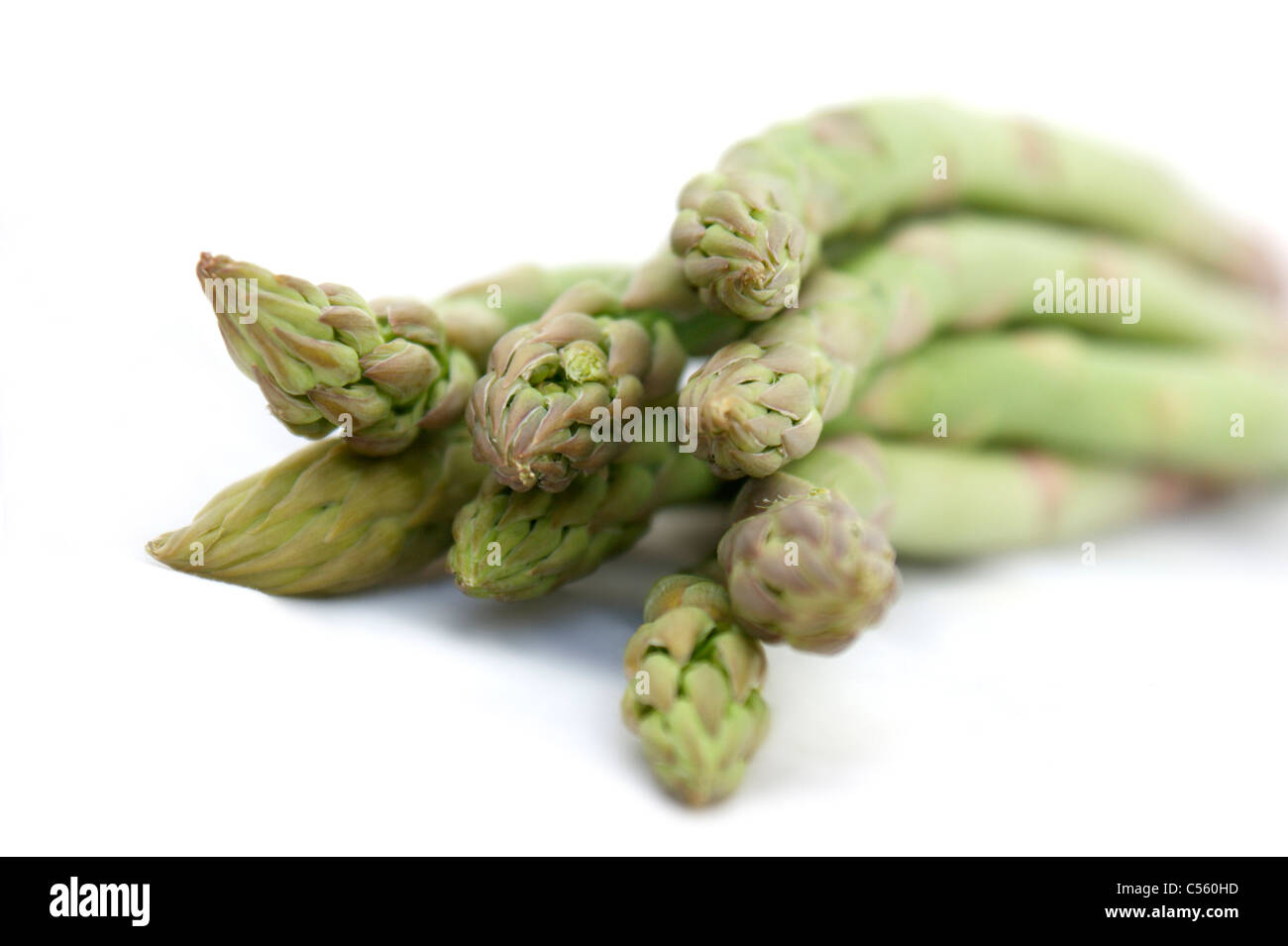 Schuss von Spargelspitzen hautnah Stockfoto