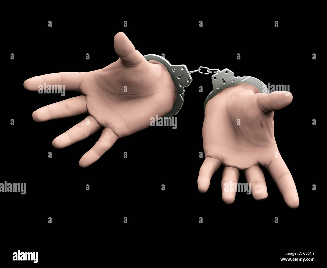 3D Render gefesselten Hände Stockfoto