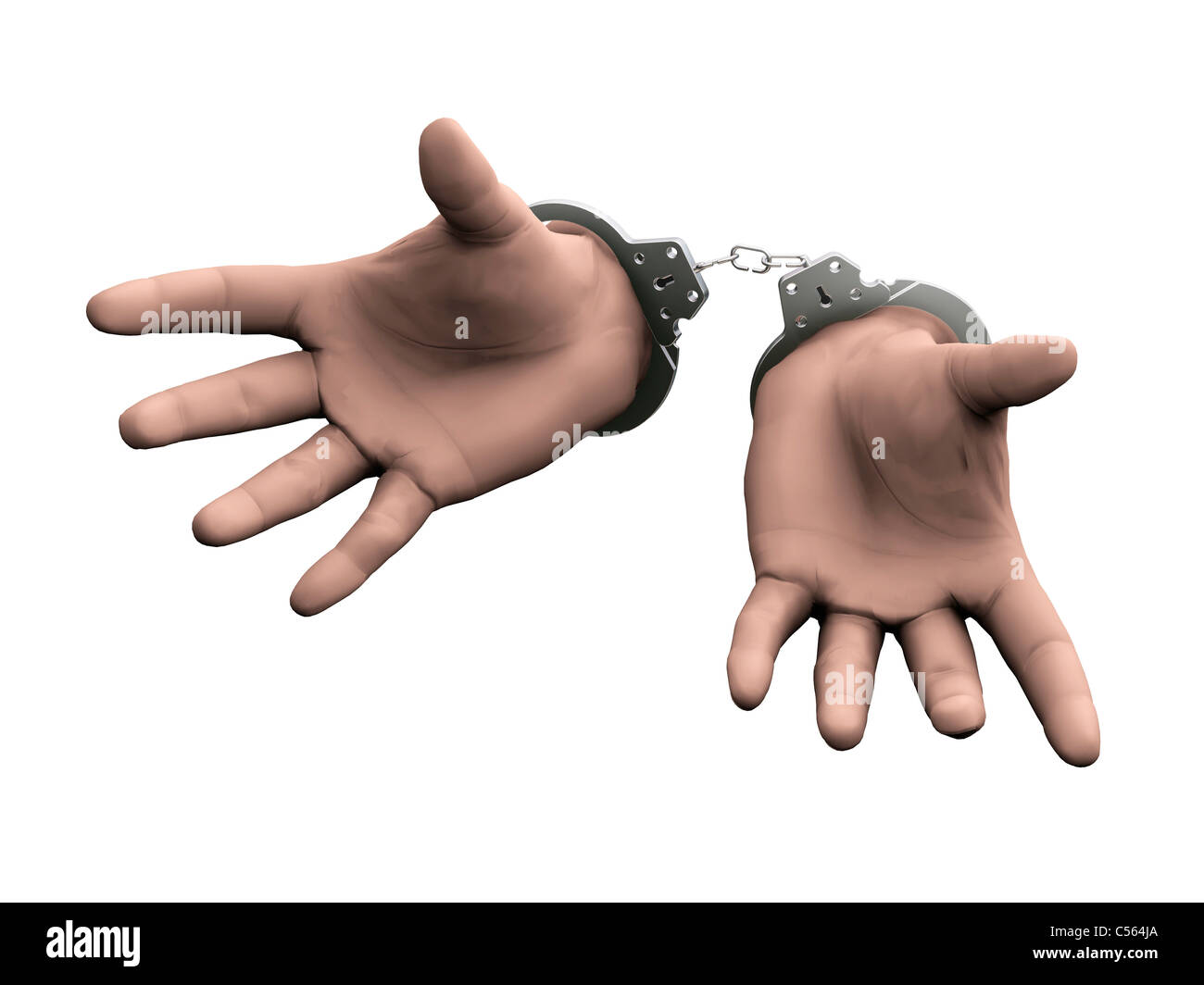 3D Render gefesselten Hände Stockfoto